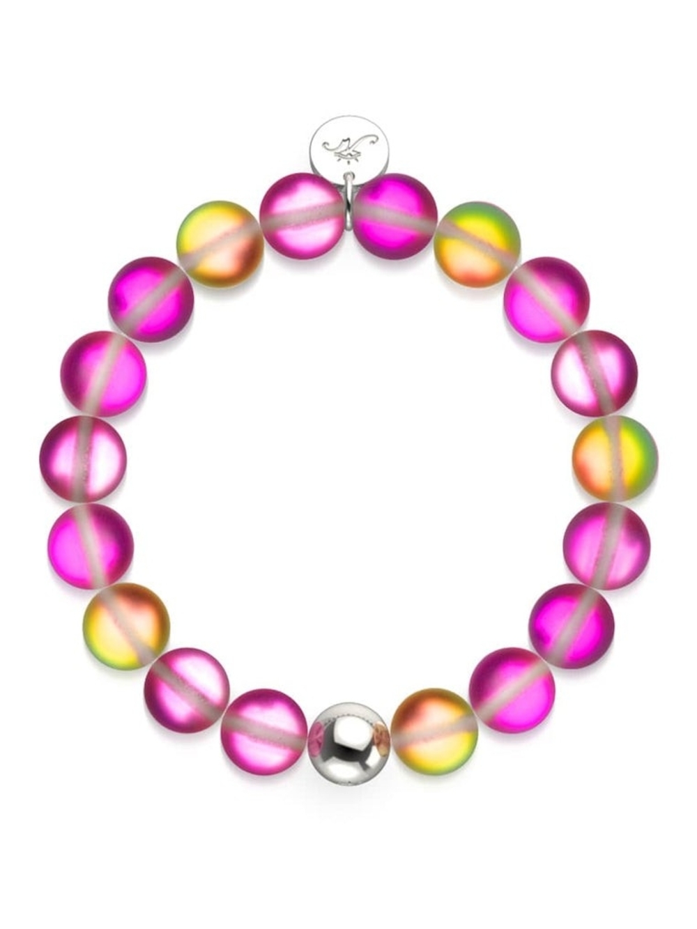 🆕️ NOGU Rose Petal Silver Mermaid Glass Statement Bracelet